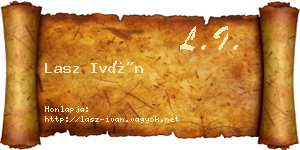 Lasz Iván névjegykártya